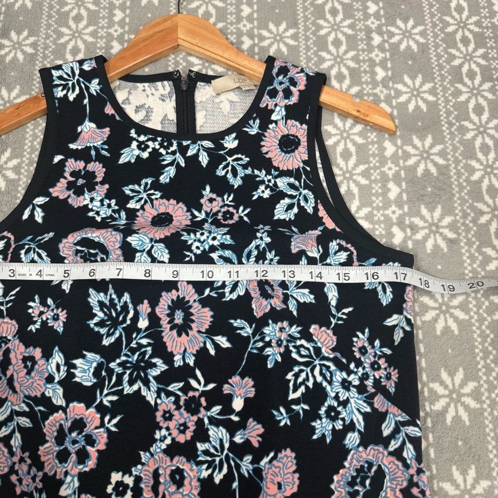 NWT Loft Midnight Garden Flounce‎ Ruffle Hem Dress Boho Preppy Summer Size 2 - Picture 9 of 10